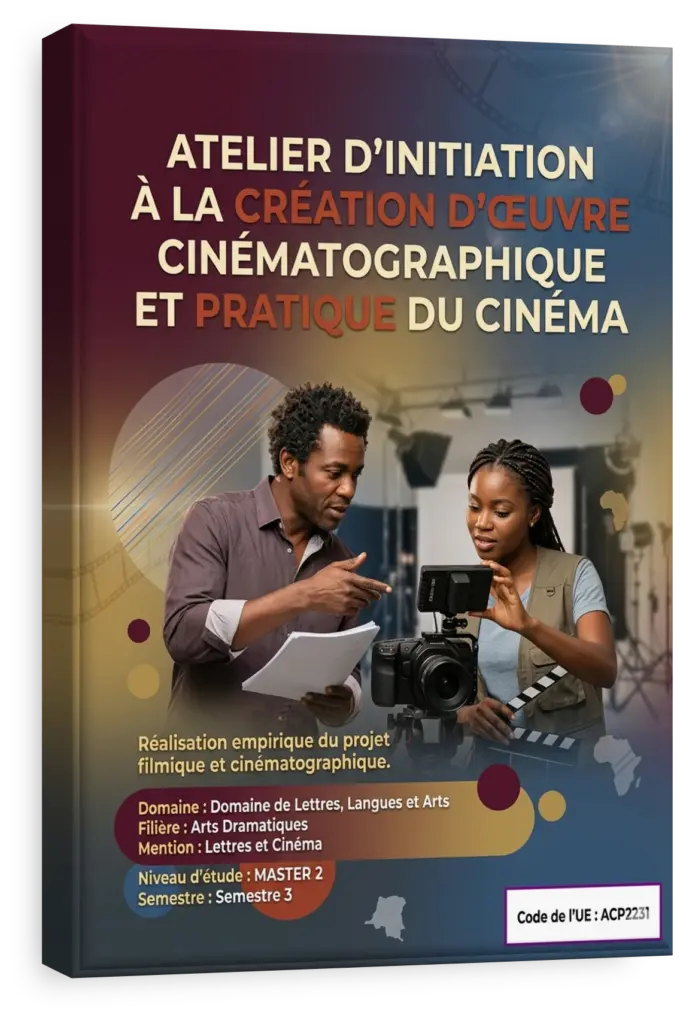 Étudiants en cinéma sur un plateau de tournage en RDC.