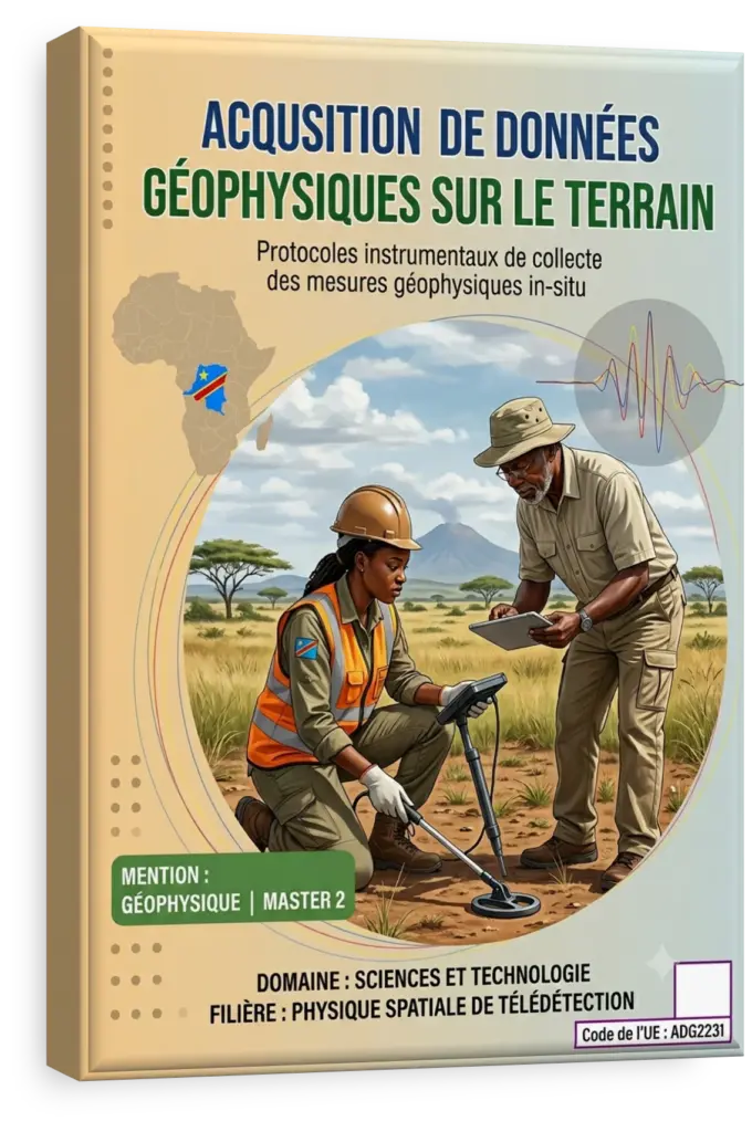 Étudiants en sciences géophysiques sur le terrain en RDC.