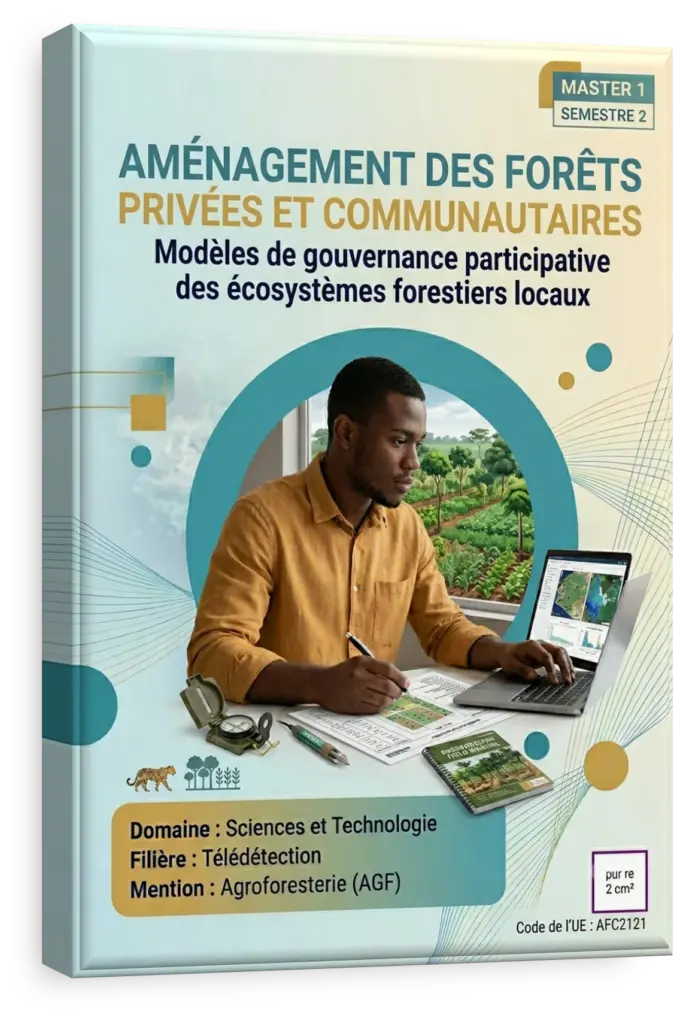 Étudiants en foresterie analysant un plan d'aménagement dans une forêt communautaire en RDC.