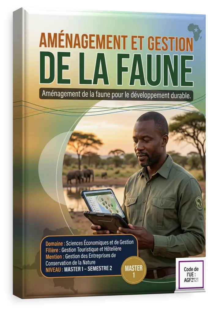 Étudiants en écologie observant la faune dans un parc national en République Démocratique du Congo.