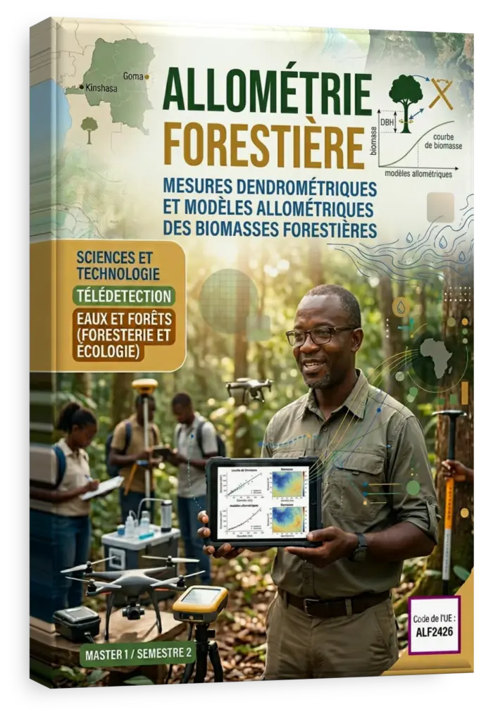 Scientifiques mesurant un arbre dans la forêt tropicale du Congo.