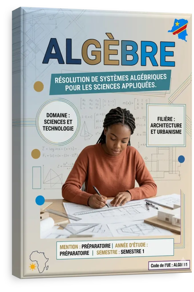 Tableau noir avec des équations et des matrices mathématiques.
