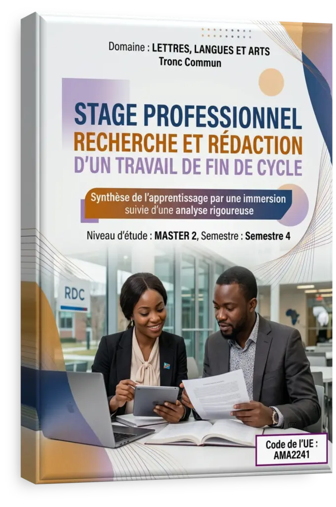 Étudiant en RDC présentant son travail de fin de cycle sur la création de mode.