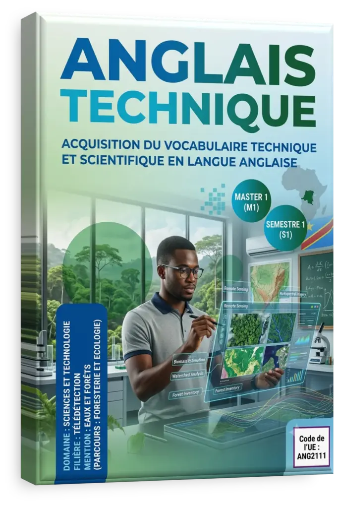 Étudiant en sciences consultant une documentation technique en anglais.