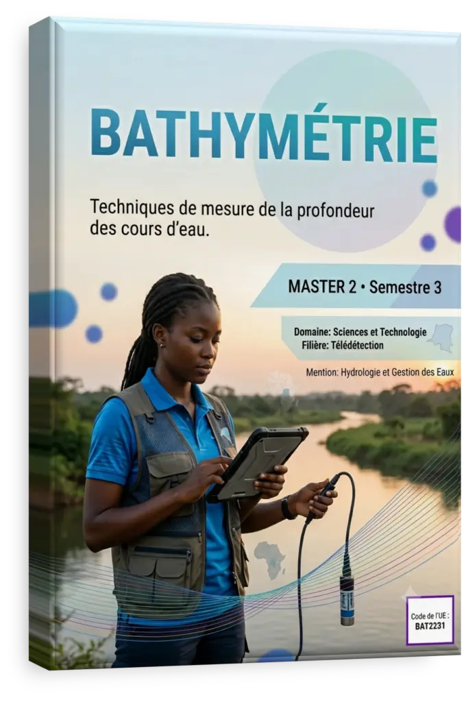 Relevé bathymétrique sur un fleuve en République Démocratique du Congo.