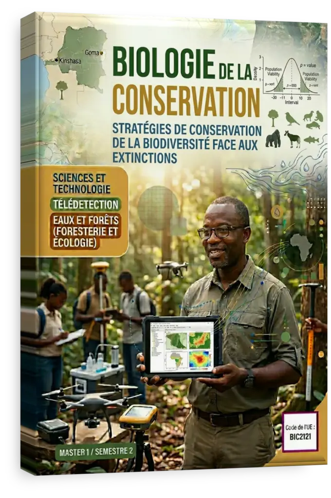 Étudiants en biologie de la conservation dans un parc national en RDC.