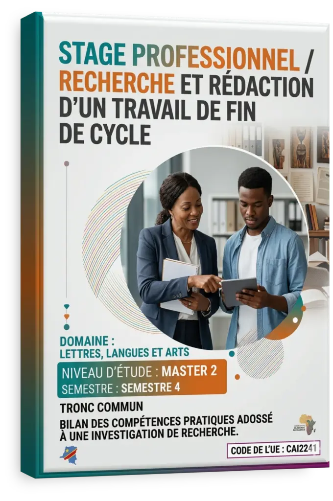Étudiant en RDC travaillant sur son projet de fin de cycle en arts.