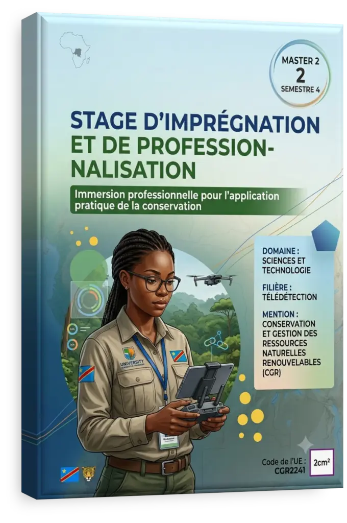 Étudiants en stage analysant des données environnementales en RDC.