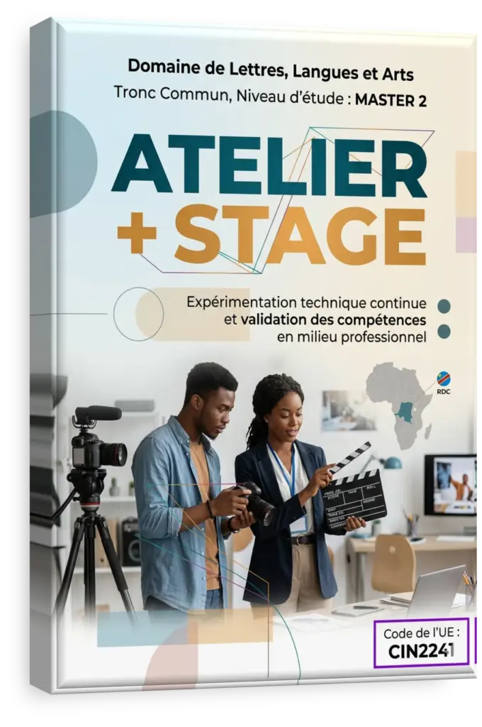 Étudiants en cinéma sur un plateau de tournage avec équipement professionnel.