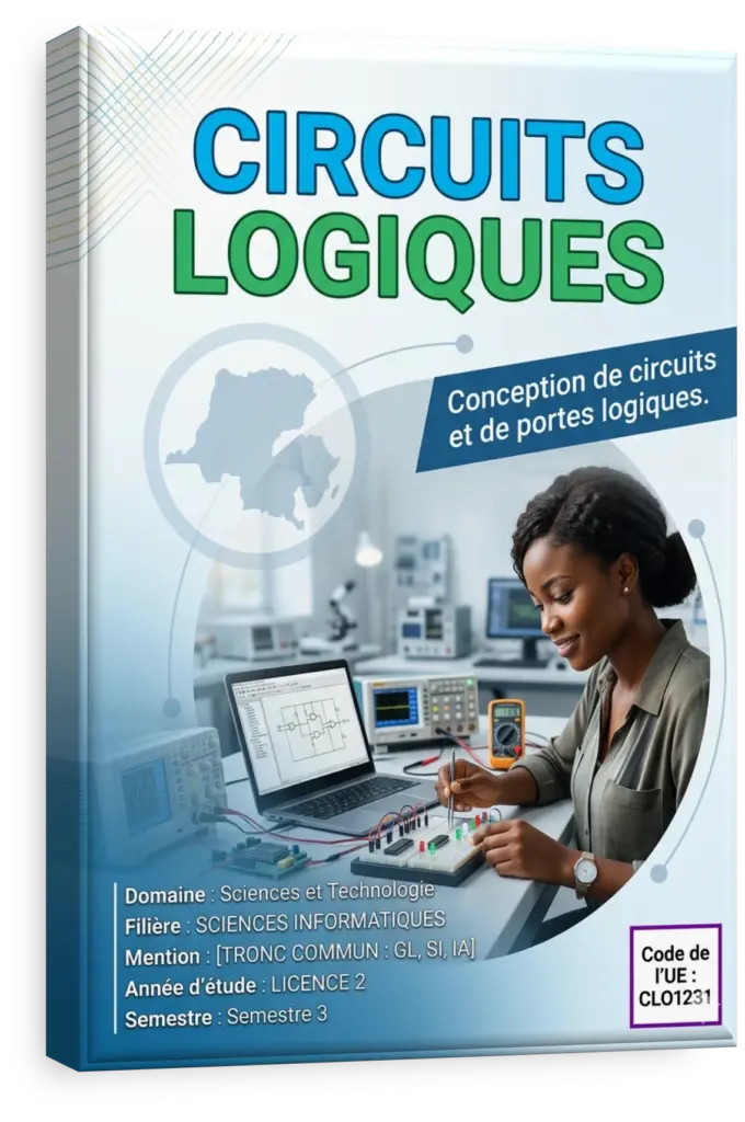 Diagramme de circuits logiques et portes électroniques.