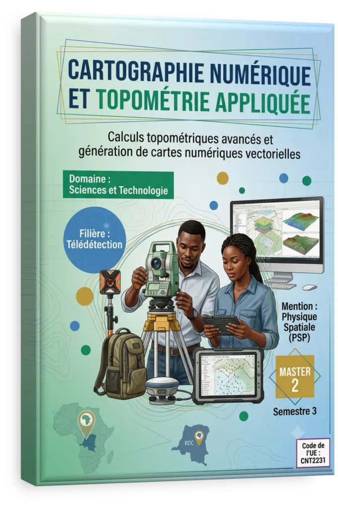 Étudiant utilisant un logiciel de cartographie numérique pour analyser une carte de la RDC.