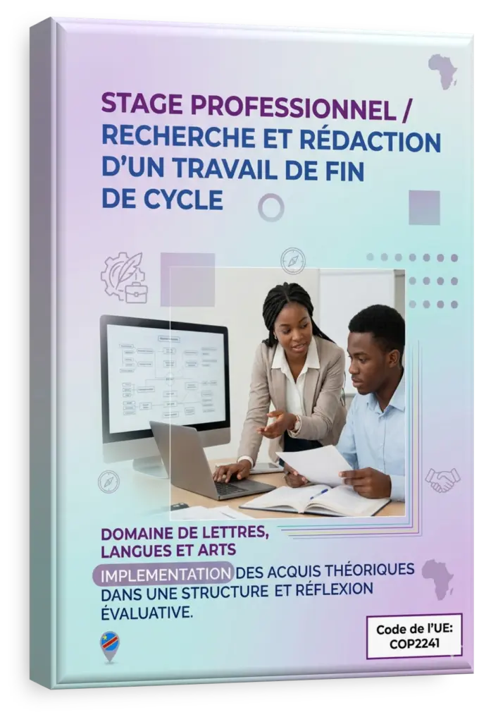 Étudiant présentant son Travail de Fin de Cycle en Lettres, Langues et Arts.