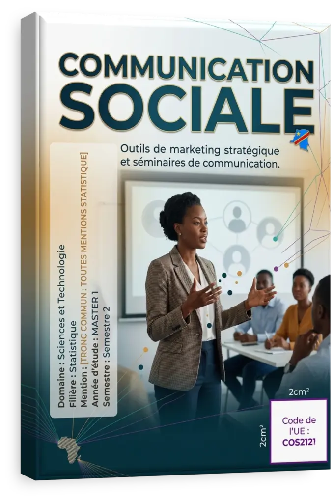 Étudiants en RDC dans un cours de communication sociale et technologie.
