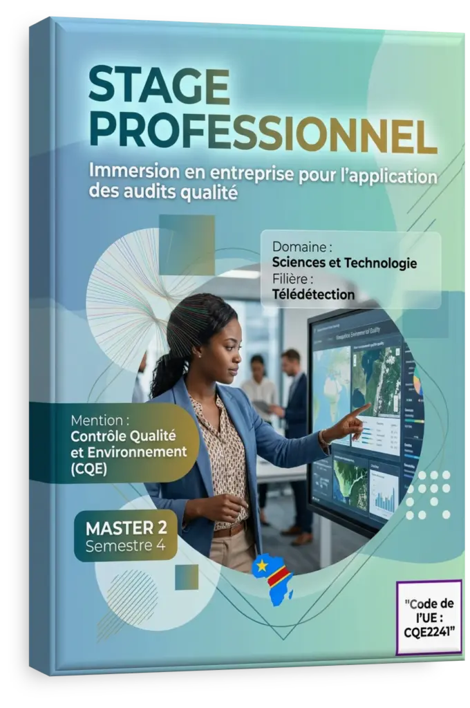 Étudiants en sciences et technologie effectuant un stage professionnel sur le terrain en RDC.