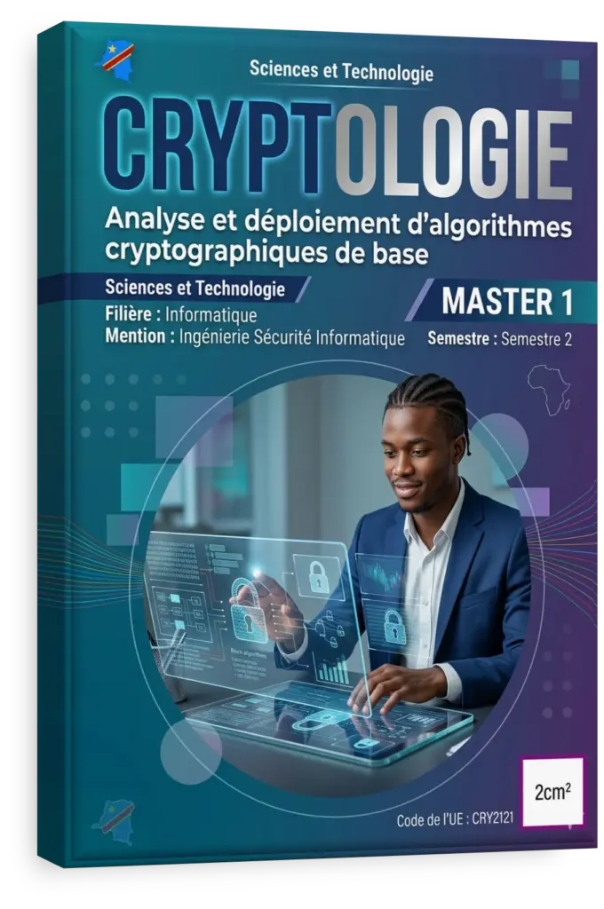 Étudiant en cryptologie analysant des algorithmes de chiffrement sur un ordinateur.