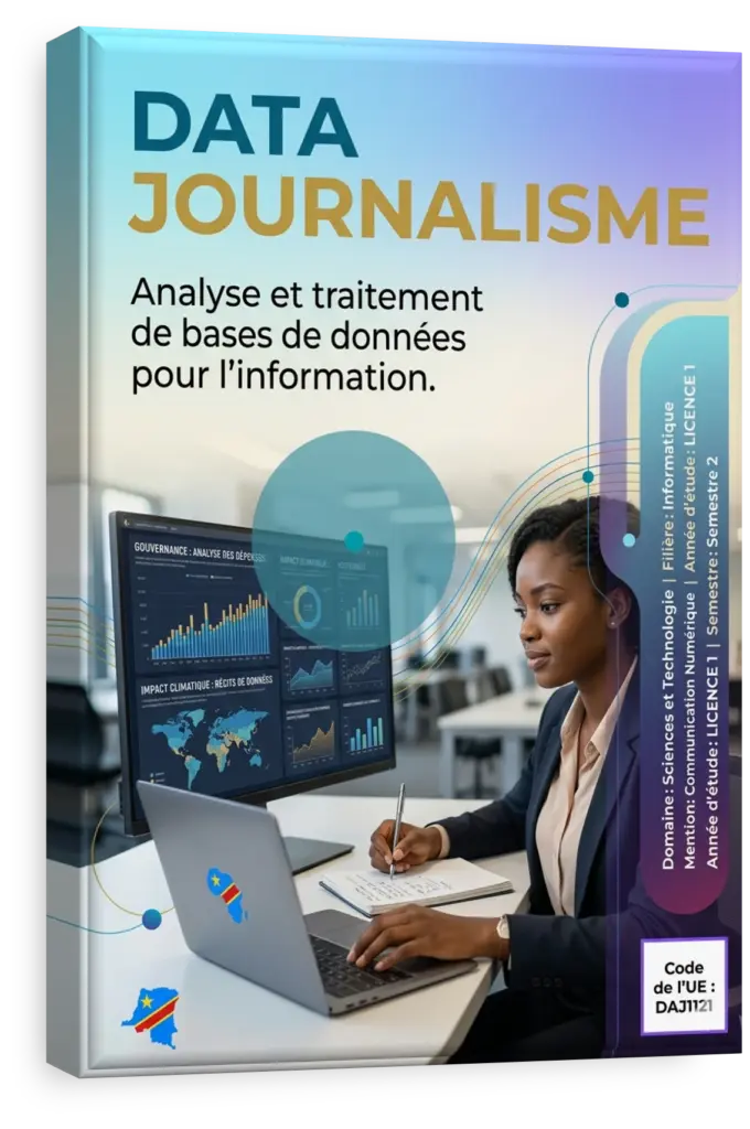 Étudiant en data journalisme analysant des visualisations de données sur un ordinateur.