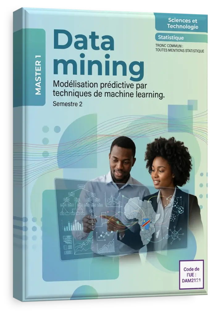 Étudiant en RDC suivant un cours de Data Mining sur un ordinateur portable.