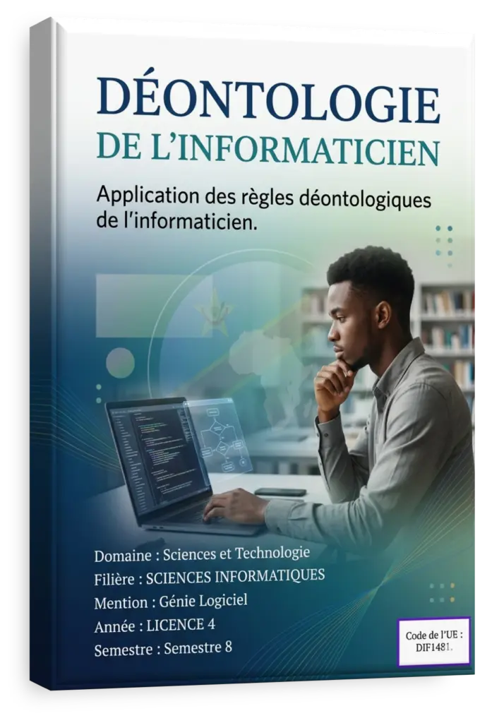 Symboles de l'éthique et de la technologie pour le cours de déontologie de l'informaticien.