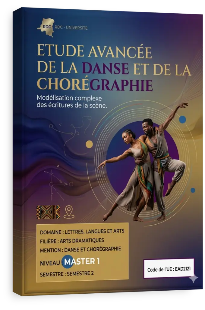 Chorégraphe professionnel guidant des étudiants en danse dans un studio en RDC.