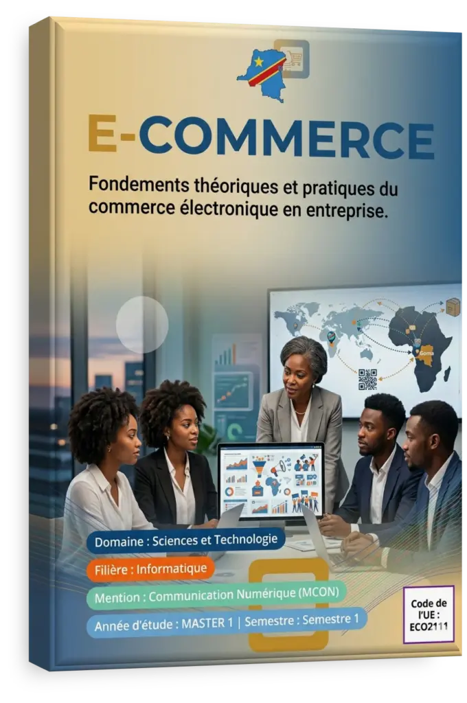 Étudiant en RDC travaillant sur une plateforme d'e-commerce.