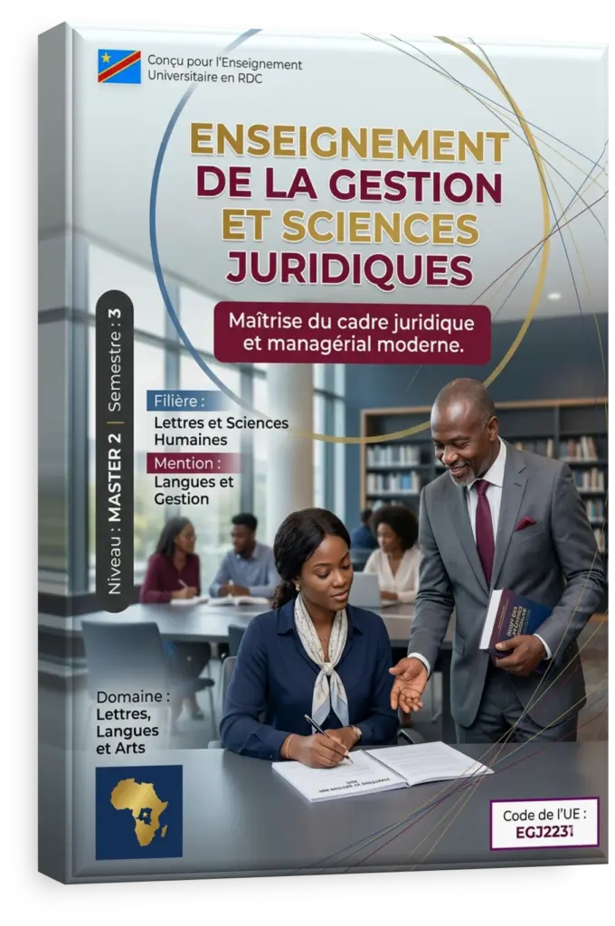 Étudiants en gestion et droit collaborant sur un projet en RDC.