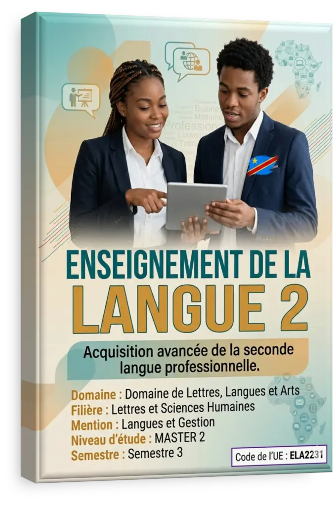 Étudiants en RDC dans un cours de langue axé sur les affaires internationales.