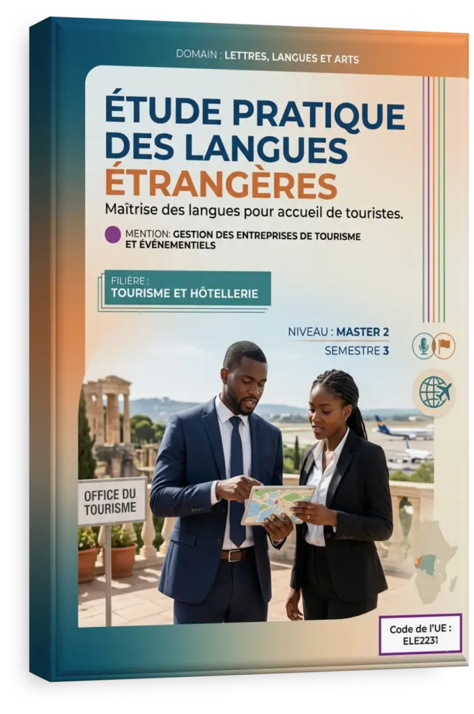 Étudiants en langues étrangères dans un contexte professionnel lié au tourisme.