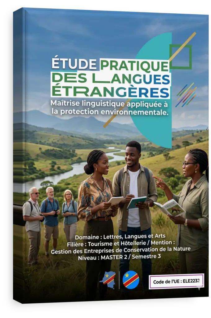 Étudiants en RDC suivant un cours de langues étrangères appliquées aux sciences.