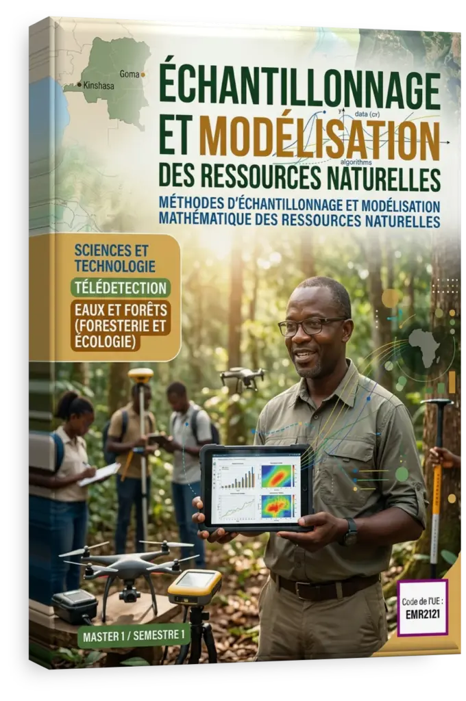 Étudiants en RDC utilisant des outils pour l'échantillonnage forestier.