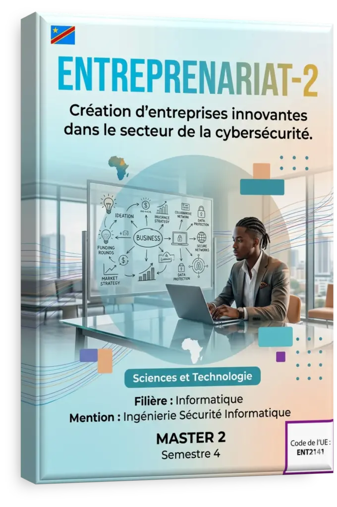 Étudiant présentant un business plan pour une startup en cybersécurité.
