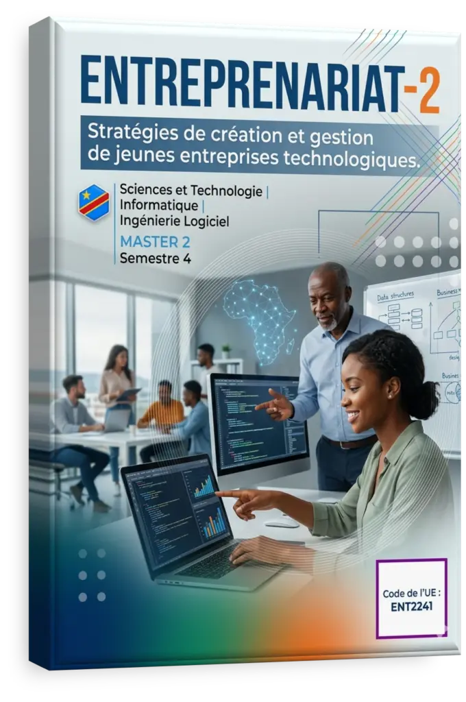 Étudiants en RDC travaillant sur un business plan pour une startup technologique.