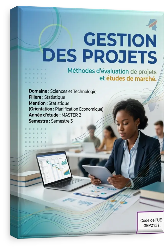 Étudiants en gestion de projets collaborant sur un plan en RDC.
