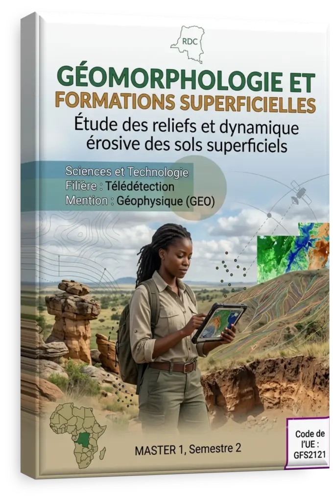 Image satellite de la géomorphologie du bassin du fleuve Congo en RDC.