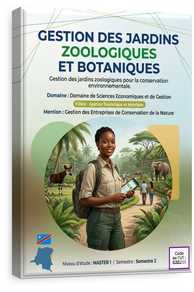 Étudiants en gestion de parcs observant la faune dans un jardin zoologique en RDC.