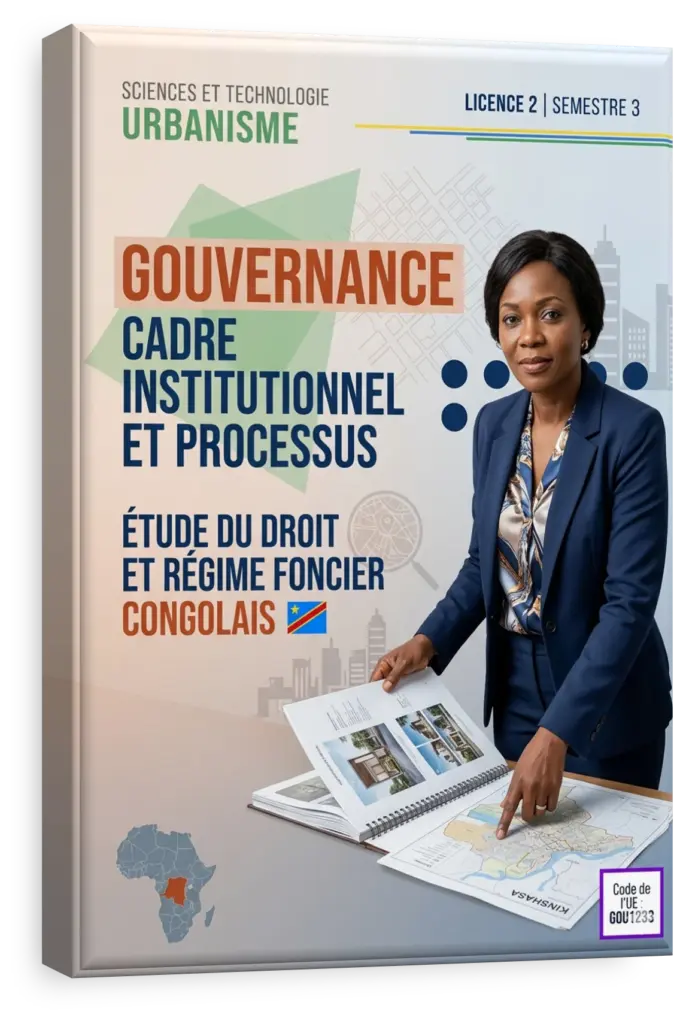 Experts en urbanisme étudiant un plan de développement foncier en République Démocratique du Congo.