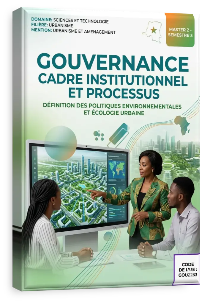 Étudiants en RDC suivant un cours sur la gouvernance et l'aménagement du territoire.