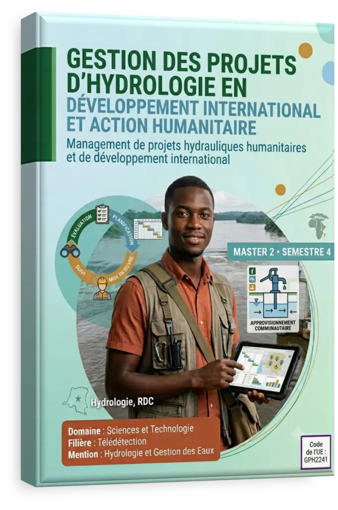 Installation d'un point d'eau potable en RDC dans le cadre d'un projet humanitaire.