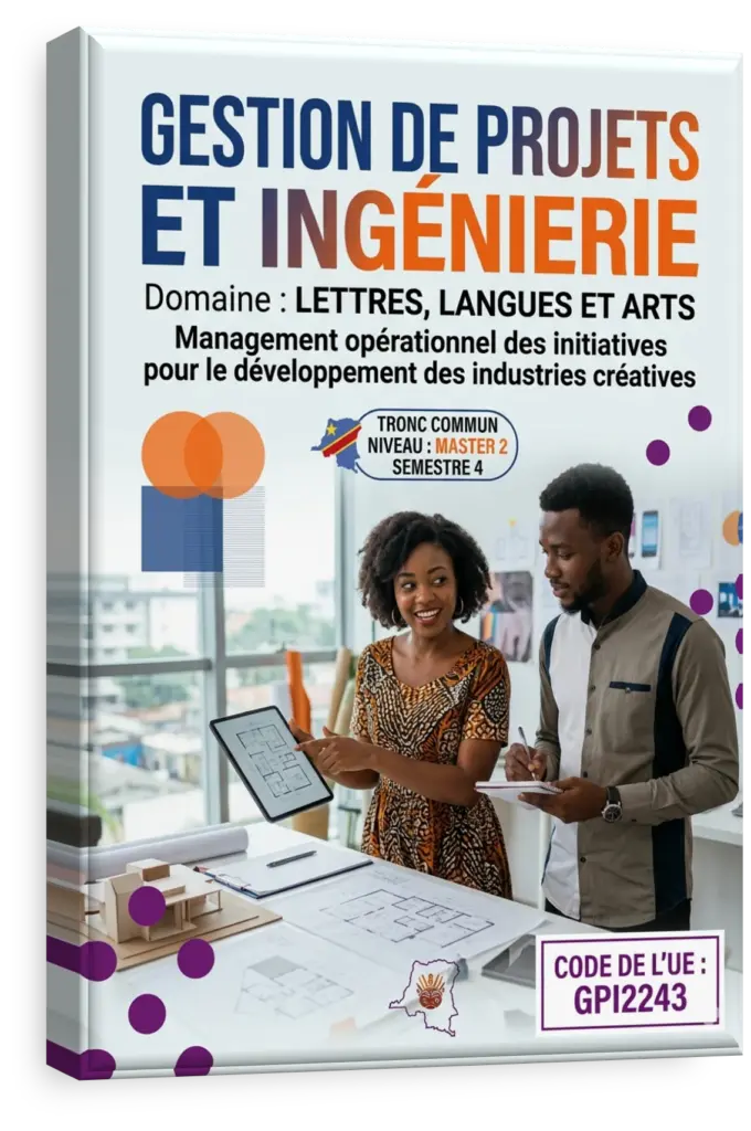 Étudiants en gestion de projets culturels collaborant sur un plan en RDC.