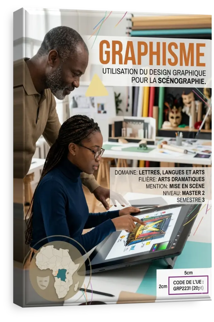 Étudiants en graphisme travaillant sur des maquettes de scénographie pour le théâtre.
