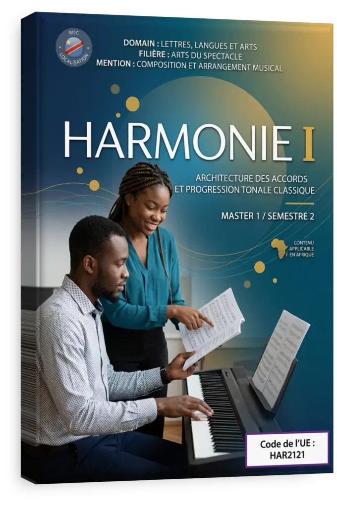 Partition musicale illustrant des accords et des progressions harmoniques.