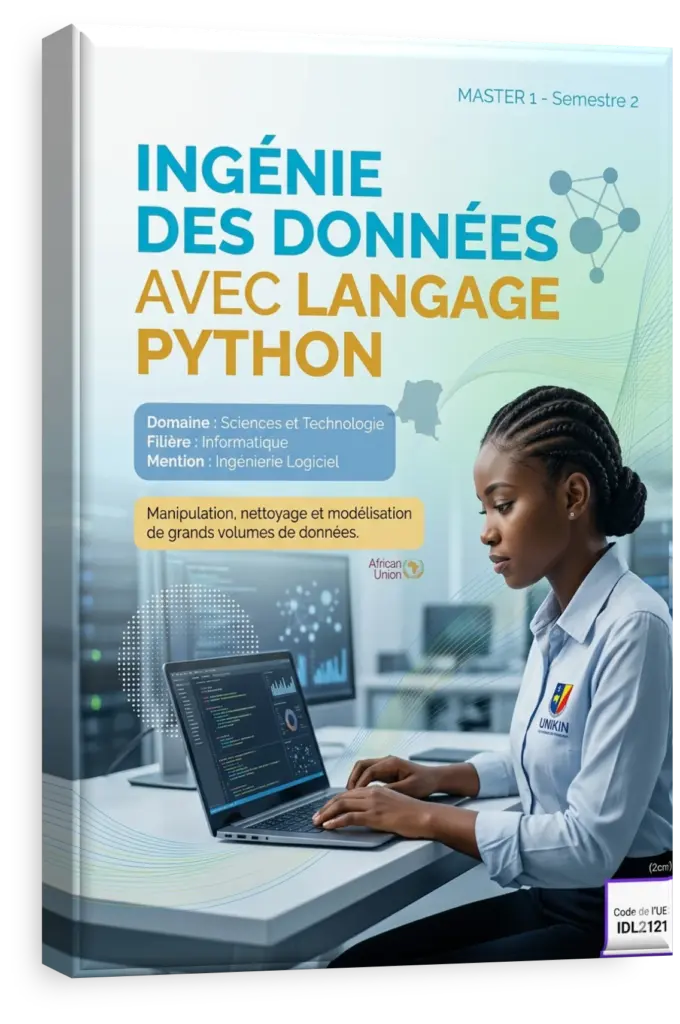 Étudiant en RDC programmant un pipeline de données en Python.