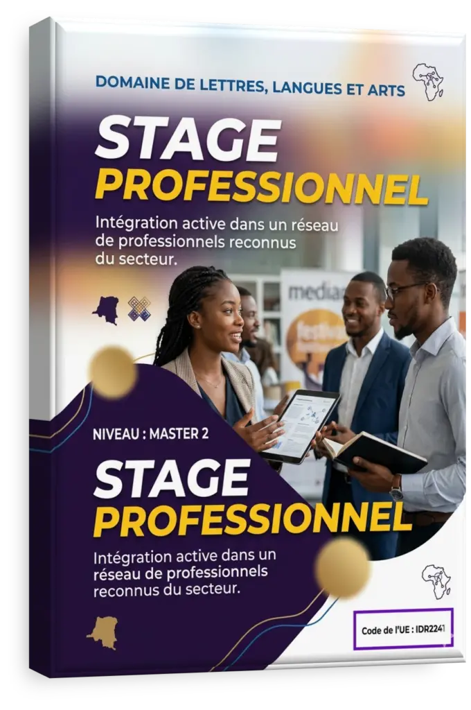 Étudiants en stage professionnel dans les coulisses d'un théâtre en RDC.