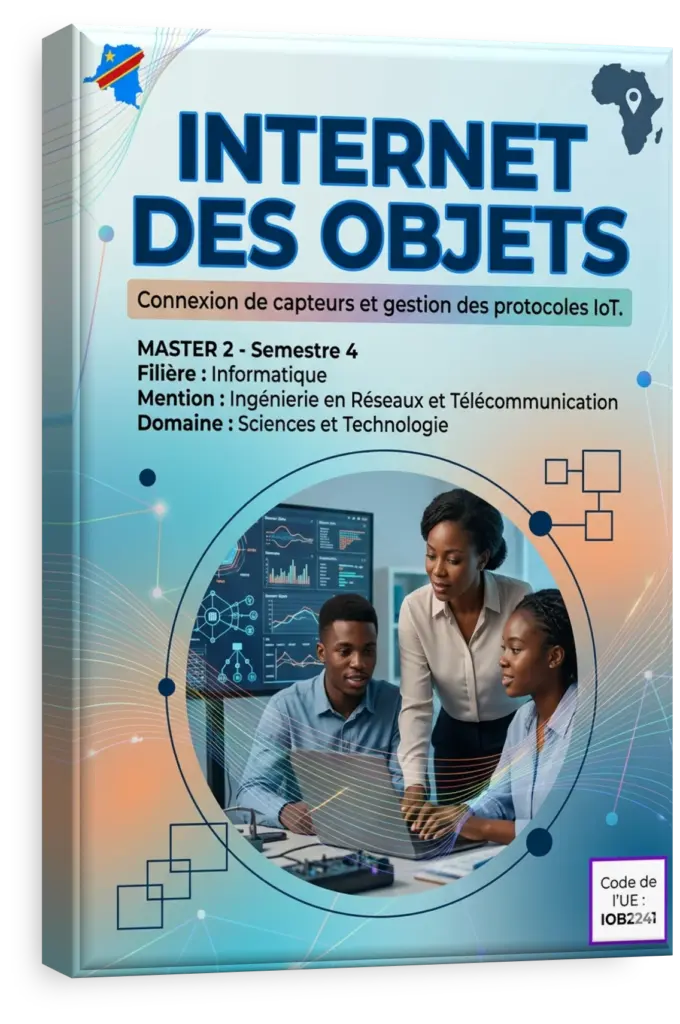 Étudiants en RDC travaillant sur un projet d'Internet des Objets.