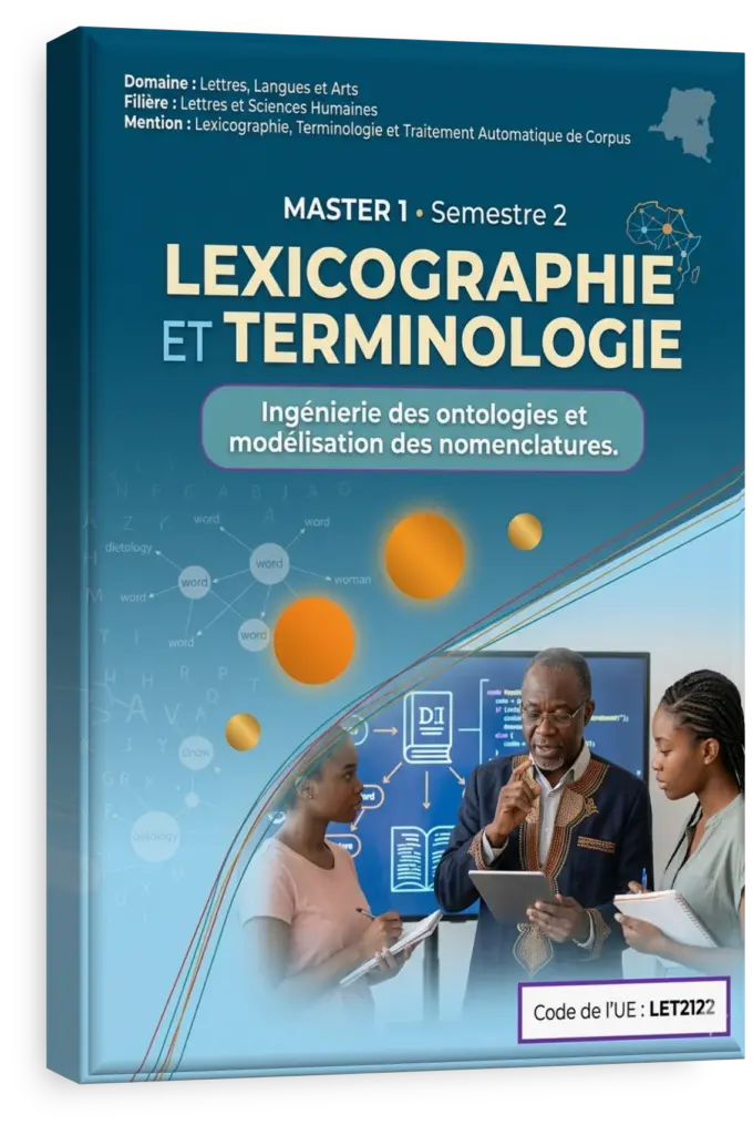 Étudiant en lexicographie travaillant sur une base de données terminologique sur ordinateur.
