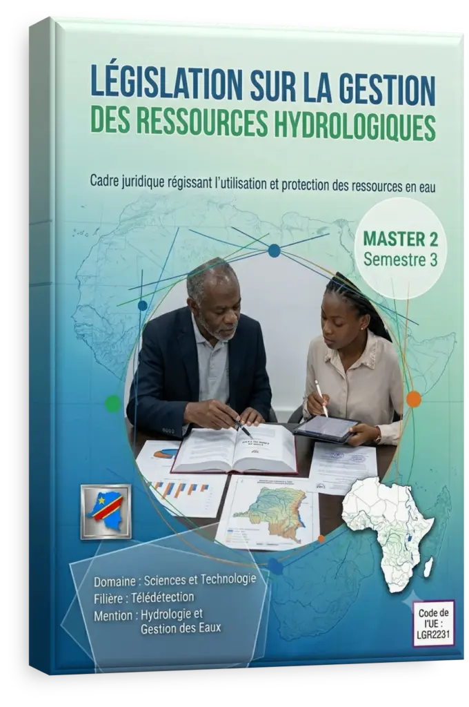 Carte hydrologique de la République Démocratique du Congo avec le fleuve Congo en évidence.