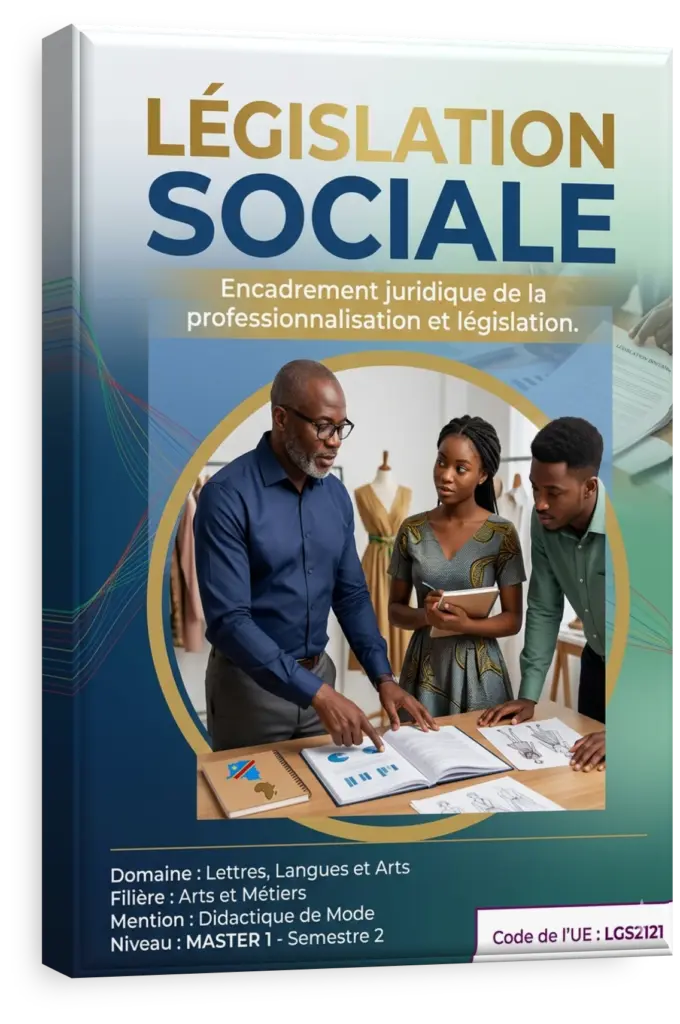 Livre du code du travail de la RDC avec une balance de la justice.