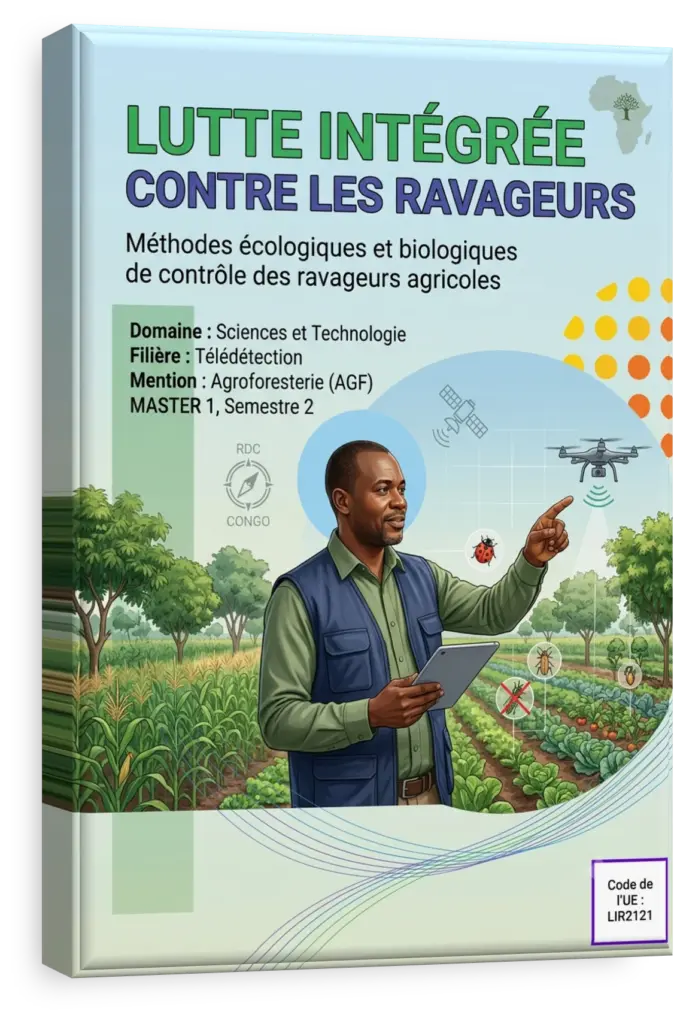 Expert agronome inspectant une feuille de plante dans une plantation en RDC.