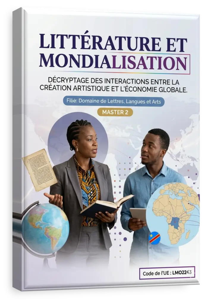 Étudiants en RDC analysant des textes littéraires sur la mondialisation.