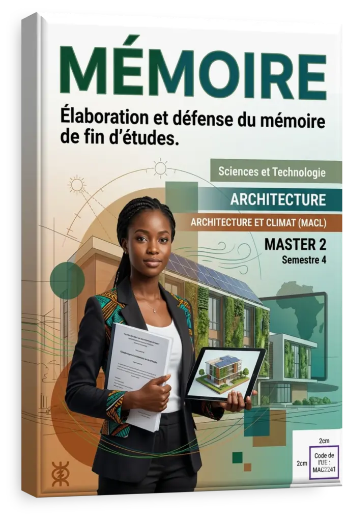 Étudiant présentant son mémoire sur l'architecture durable en RDC.