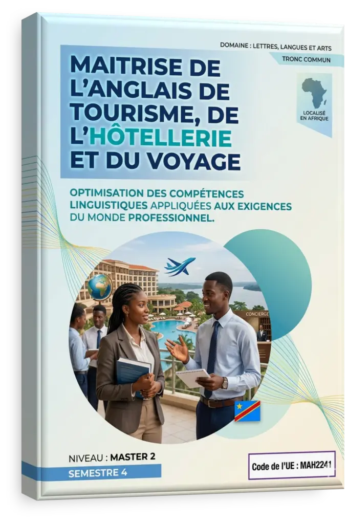 Étudiants en RDC suivant un cours d'anglais spécialisé dans le tourisme et l'hôtellerie.